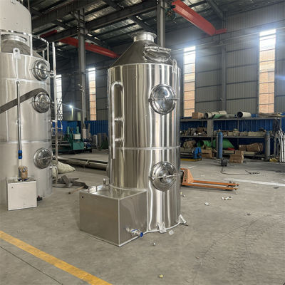 อุปกรณ์บําบัดก๊าซขยะอุตสาหกรรม สแตนเลส หมอกกรดควัน scrubber PP Spray Tower